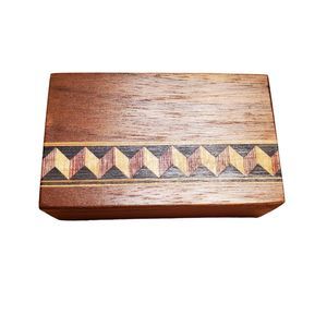 Steve Ottesen Vintage Handmade Marquetry Wood Inlay Trinket Keepsake Box